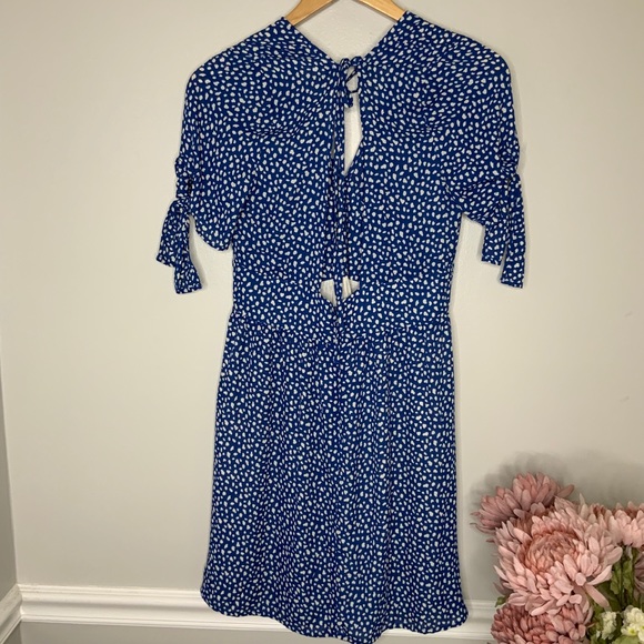 ANTHROPOLOGIE Moon River Spotted Blue Button Dress - Picture 11 of 12